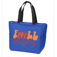 Groovy Fall Vibes Pumpkin Thankful Vibes Thanksgiving Gift Zip Tote Bag