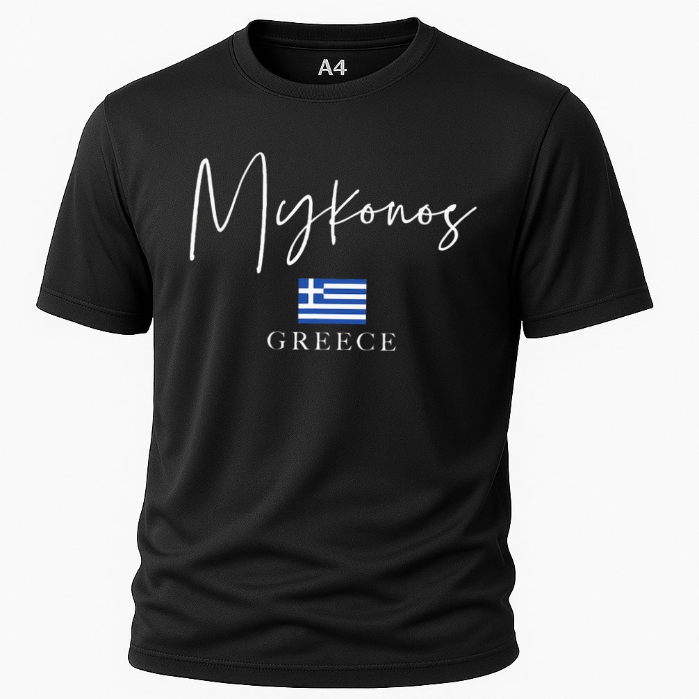 Greece Flag Vacation Island Mykonos Cooling Performance Crew T-Shirt