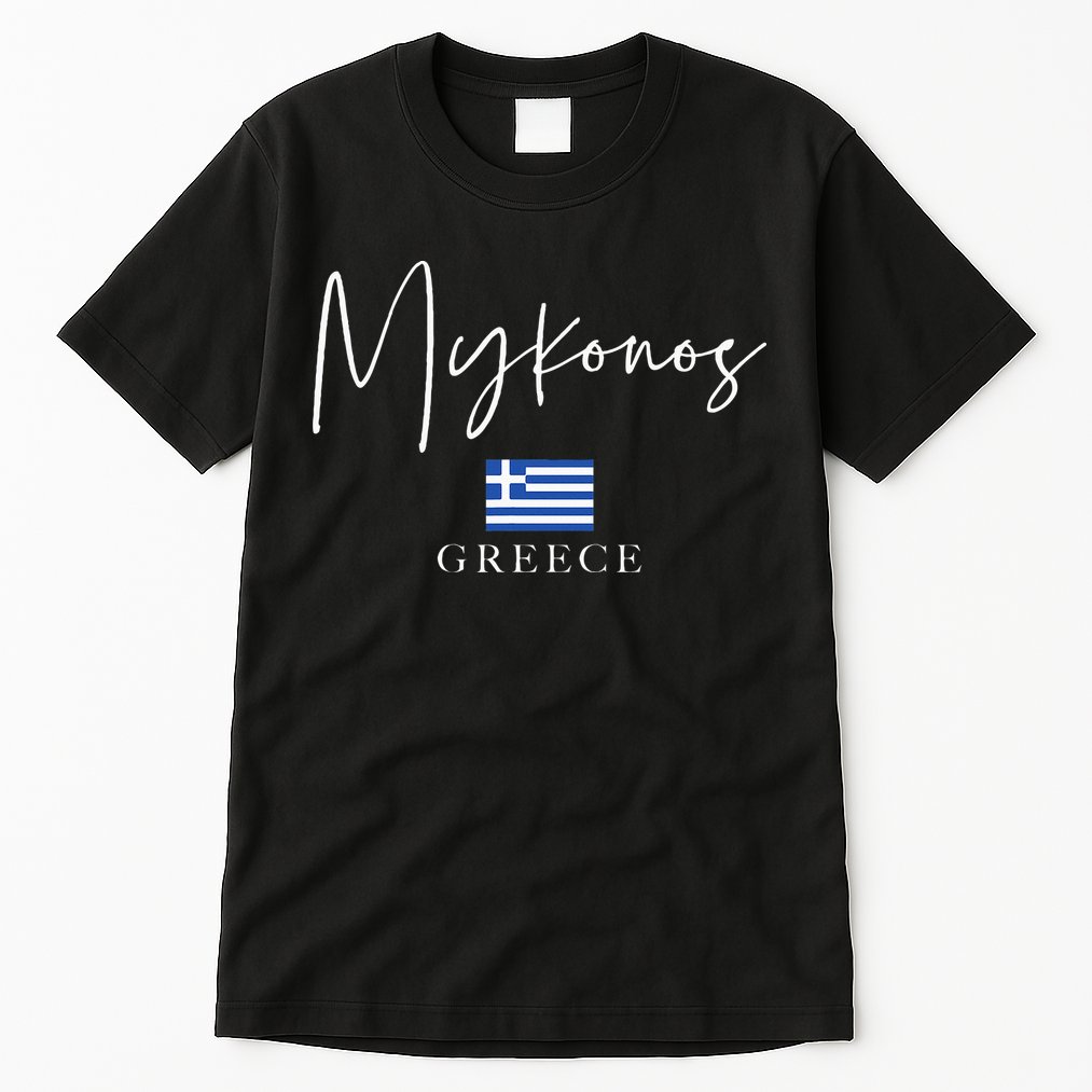 Greece Flag Vacation Island Mykonos Tall T-Shirt