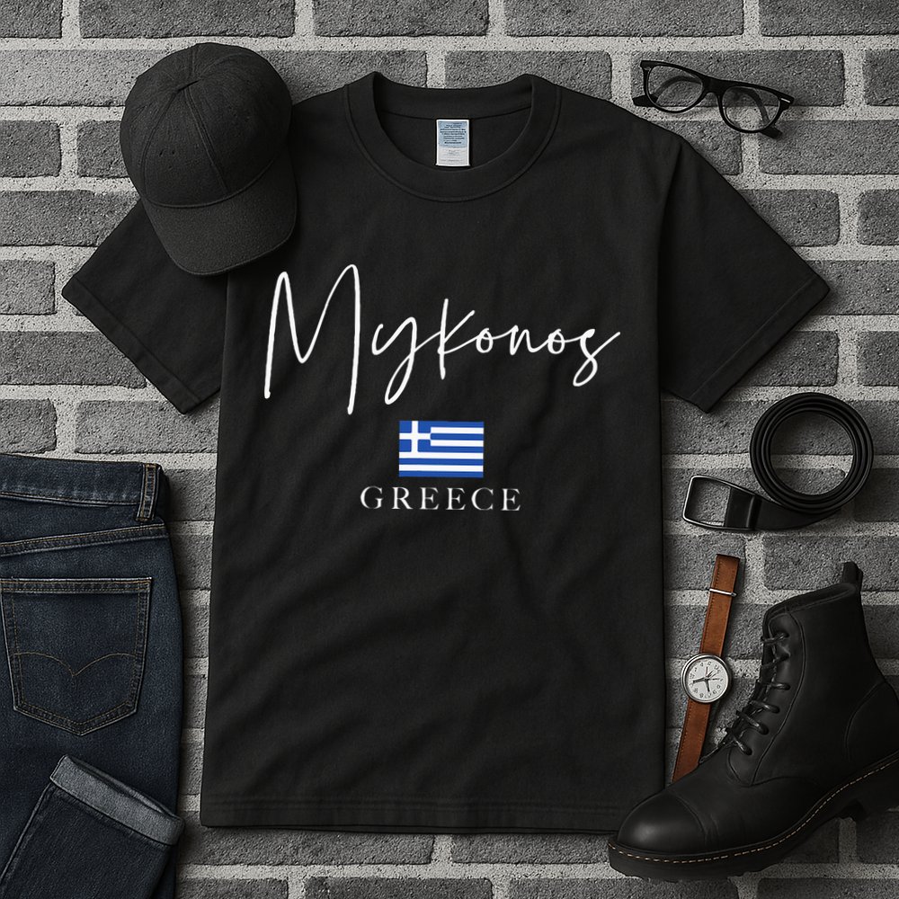 Greece Flag Vacation Island Mykonos Tall T-Shirt