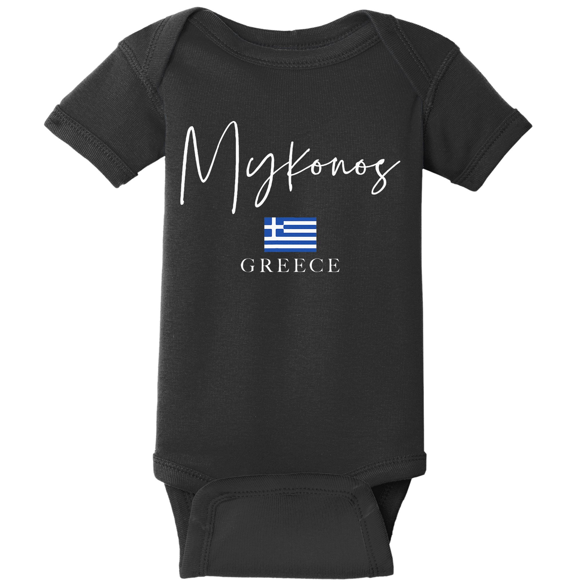 Greece Flag Vacation Island Mykonos Baby Bodysuit