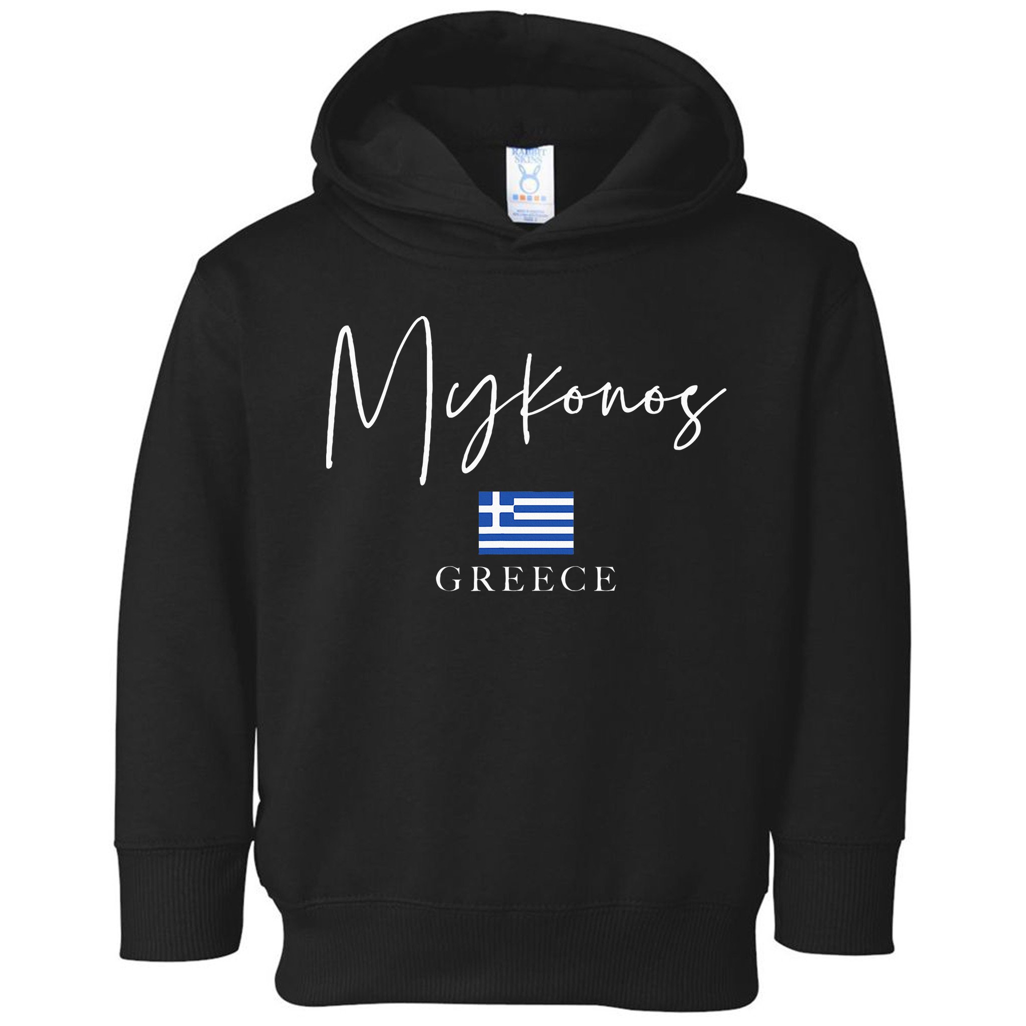 Greece Flag Vacation Island Mykonos Toddler Hoodie