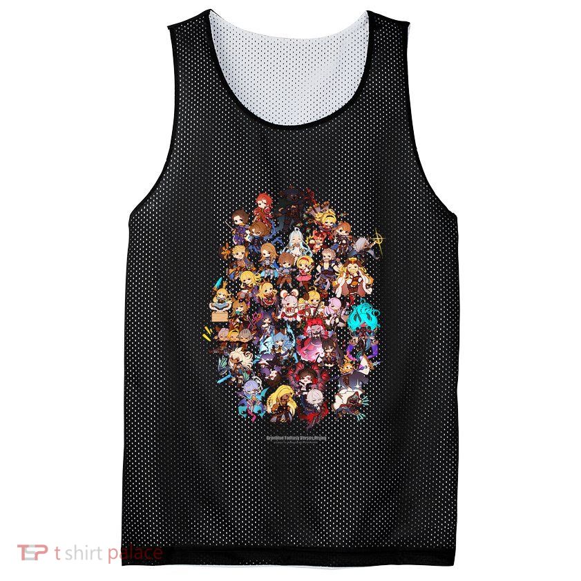Granblue Fantasy Versus Rising Chibi Characters Mesh Reversible Basketball Jersey Tank