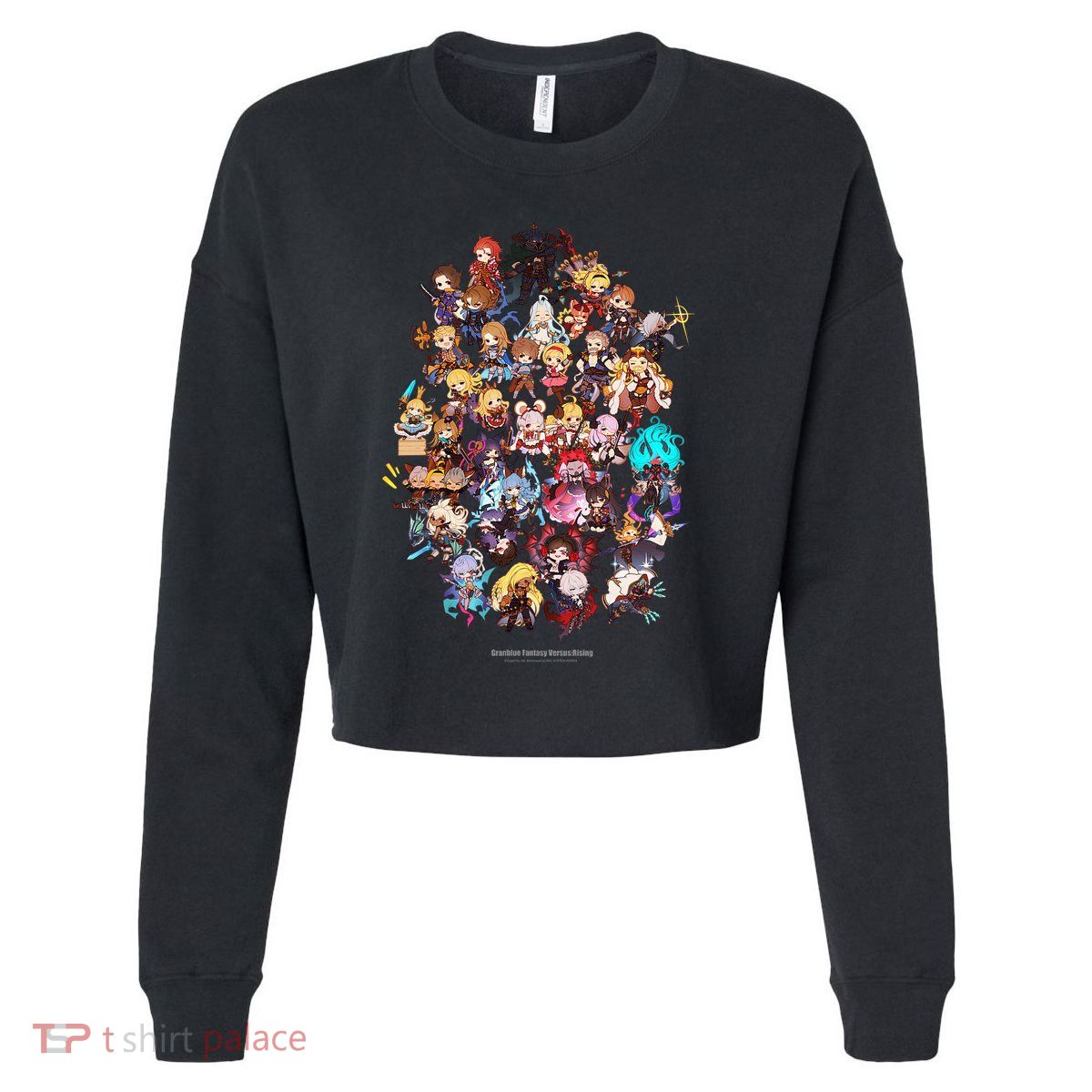 Granblue Fantasy Versus Rising Chibi Characters Cropped Pullover Crew