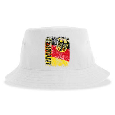 Germany Flag Vintage Distressed Germany Sustainable Bucket Hat