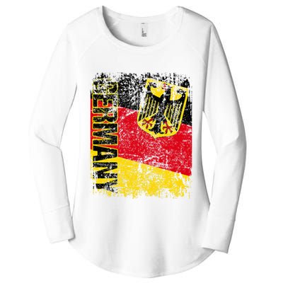 Germany Flag Vintage Distressed Germany Women's Perfect Tri Tunic Long Sleeve Shirt