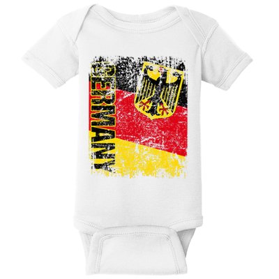 Germany Flag Vintage Distressed Germany Baby Bodysuit
