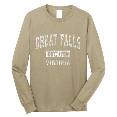 Great Falls Virginia Va Vintage Established Long Sleeve Shirt