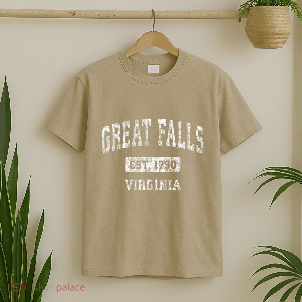Great Falls Virginia Va Vintage Established T-Shirt