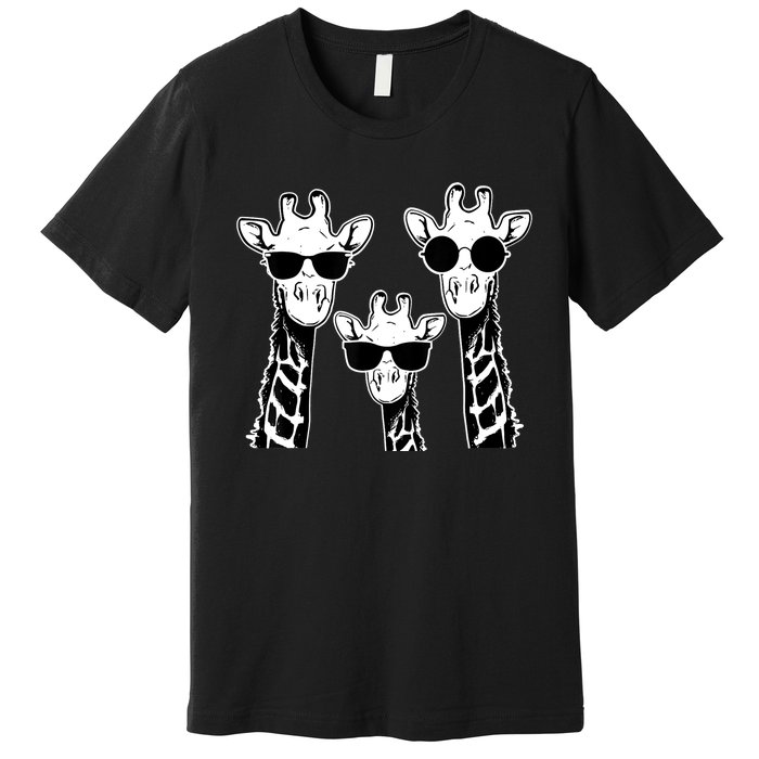 Giraffes family with sunglasses - Giraffe Premium T-Shirt