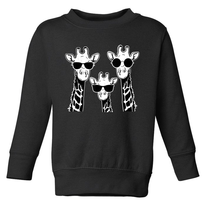 Giraffes family with sunglasses - Giraffe Toddler Sweatshirt