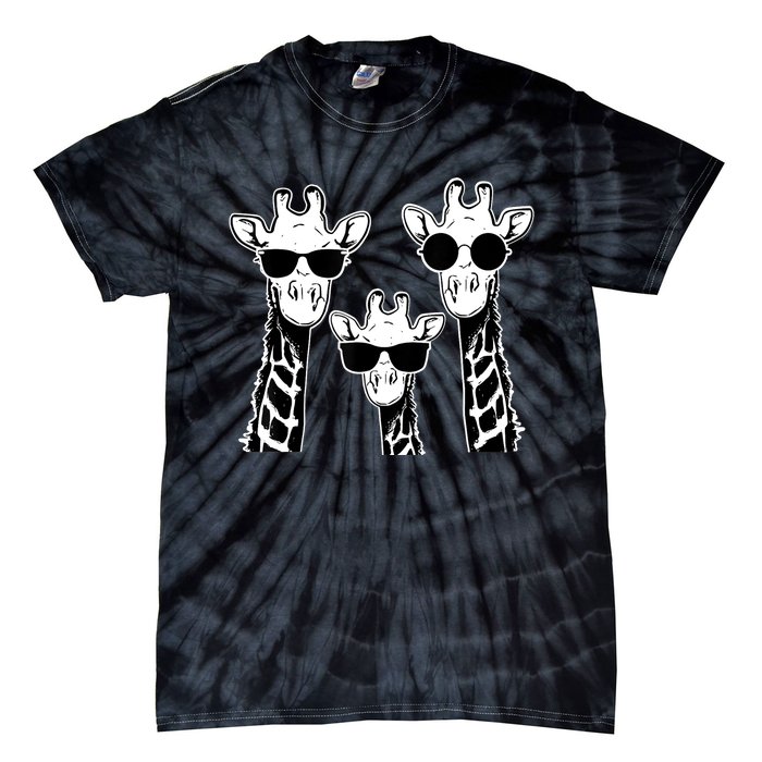 Giraffes family with sunglasses - Giraffe Tie-Dye T-Shirt