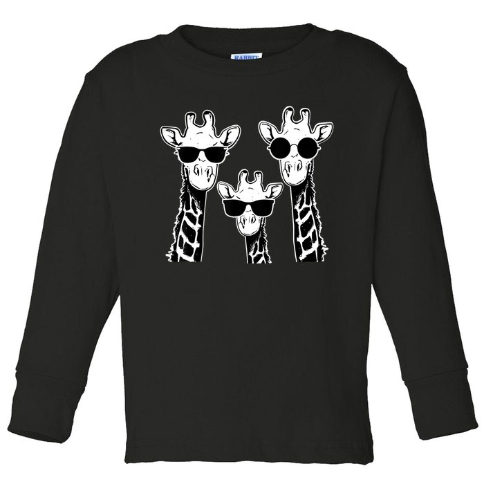 Giraffes family with sunglasses - Giraffe Toddler Long Sleeve Shirt