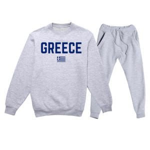 Greece Flag Women Greece Premium Crewneck Sweatsuit Set