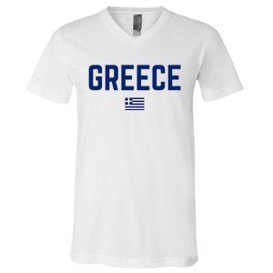 Greece Flag Women Greece V-Neck T-Shirt