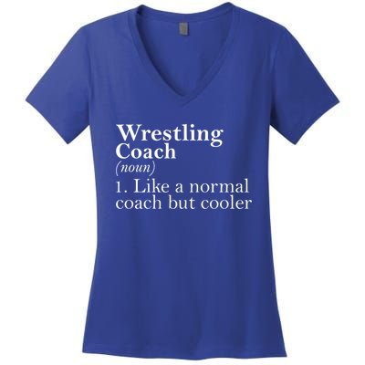 Gift For Wrestling Coach Definition Funny Wrestling Coach Gift Women's V-Neck T-Shirt