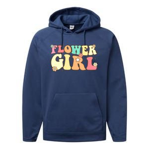 Groovy Flower Wedding Proposal Flower Performance Fleece Hoodie