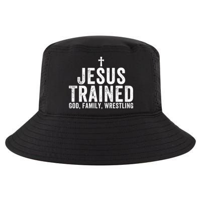 God Family Wrestling Jesus Trained Christian Vintage Cool Comfort Performance Bucket Hat