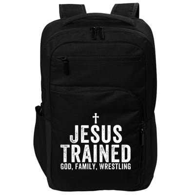 God Family Wrestling Jesus Trained Christian Vintage Impact Tech Backpack