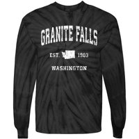 Granite Falls Washington Wa Vintage Athletic Tie-Dye Long Sleeve Shirt