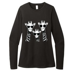 Giraffes Family With Sunglasses Giraffe Womens CVC Long Sleeve Shirt