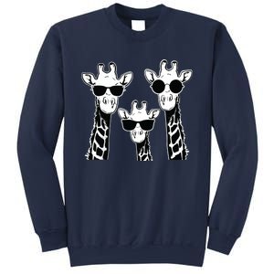 Giraffes Family With Sunglasses Giraffe Sweatshirt