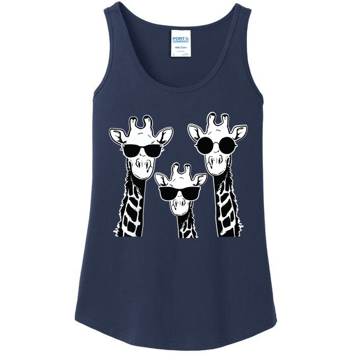 Giraffes Family With Sunglasses Giraffe Ladies Essential Tank