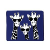 Giraffes Family With Sunglasses Giraffe Mousepad