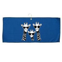 Giraffes Family With Sunglasses Giraffe Large Microfiber Waffle Golf Towel