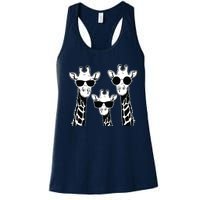 Giraffes Family With Sunglasses Giraffe Women's Racerback Tank