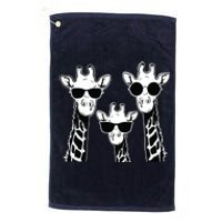 Giraffes Family With Sunglasses Giraffe Platinum Collection Golf Towel