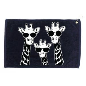 Giraffes Family With Sunglasses Giraffe Grommeted Golf Towel