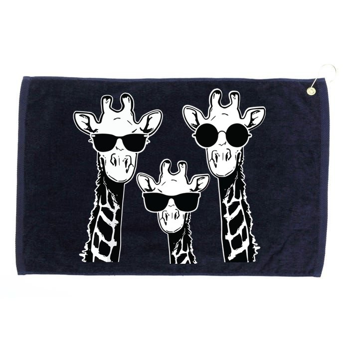 Giraffes Family With Sunglasses Giraffe Grommeted Golf Towel