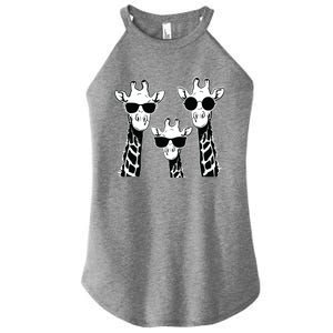 Giraffes Family With Sunglasses Giraffe Women's Perfect Tri Rocker Tank