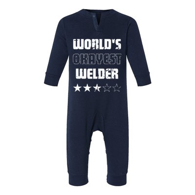 Gifts For Welders Worlds Okayest Welder Infant Fleece One Piece