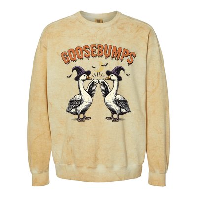 Goosebumps Funny Witch Goose Bumps Puns Halloween Colorblast Crewneck Sweatshirt