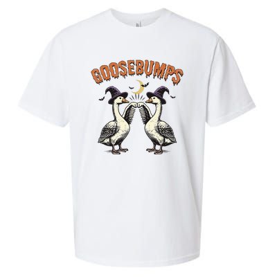 Goosebumps Funny Witch Goose Bumps Puns Halloween Sueded Cloud Jersey T-Shirt