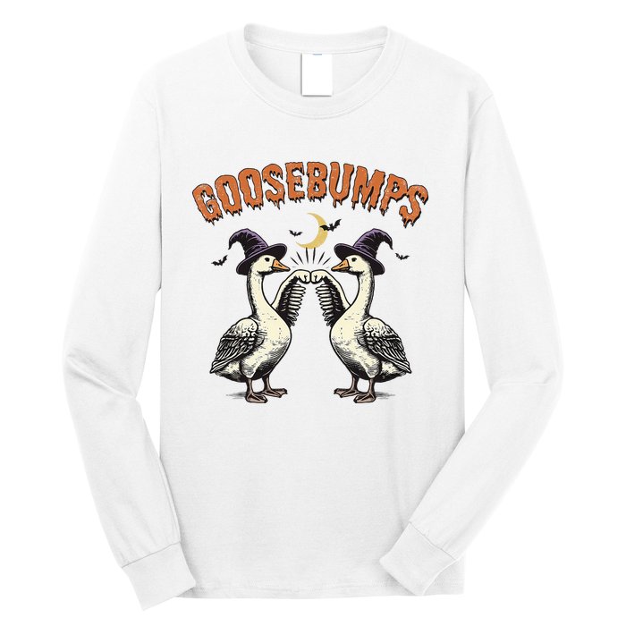 Goosebumps Funny Witch Goose Bumps Puns Halloween Long Sleeve Shirt