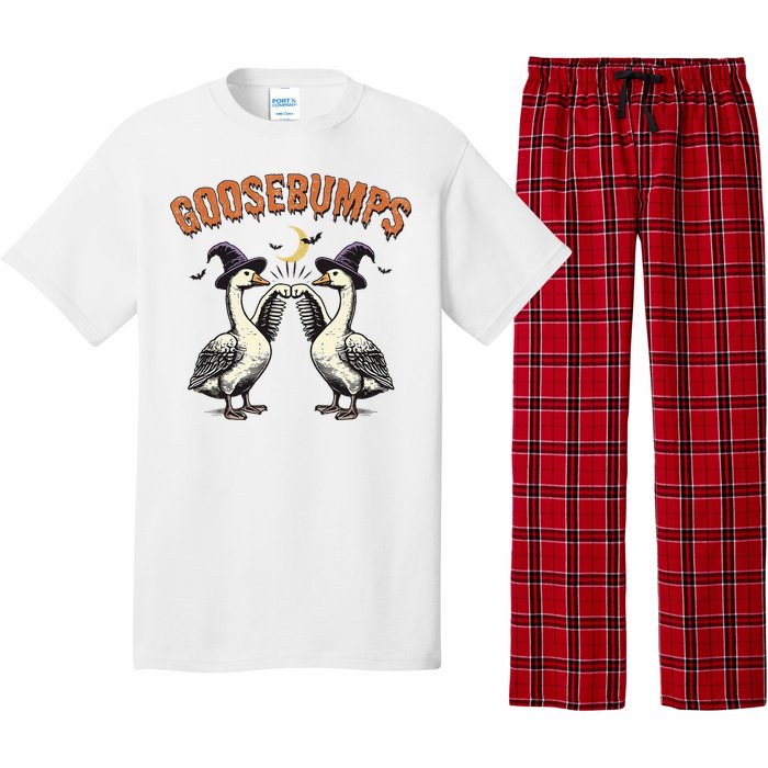 Goosebumps Funny Witch Goose Bumps Puns Halloween Pajama Set