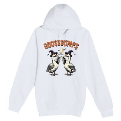 Goosebumps Funny Witch Goose Bumps Puns Halloween Premium Pullover Hoodie