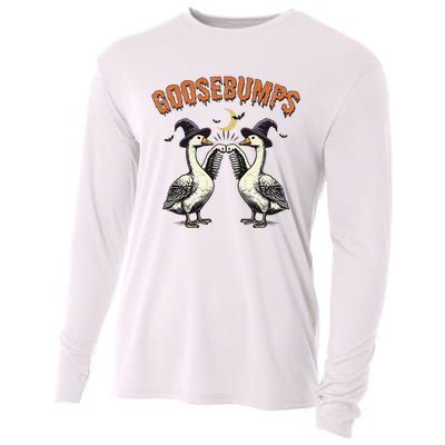 Goosebumps Funny Witch Goose Bumps Puns Halloween Cooling Performance Long Sleeve Crew