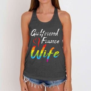 Girlfriend Fiance Wife Wedding Anniversary Lgbtq Community Women's Knotted Racerback Tank