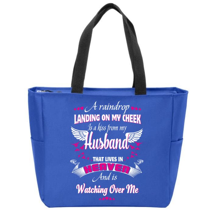 Gift For Wives Loss Husband Memorial My Husband In Heaven Cute Gift Zip Tote Bag