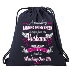 Gift For Wives Loss Husband Memorial My Husband In Heaven Cute Gift Drawstring Bag