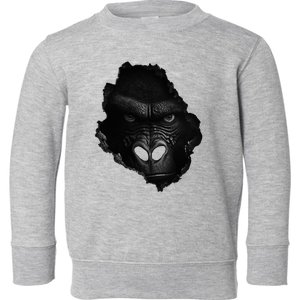 Gorilla Face Wall Animal Print Art Animal Lover Gorilla Toddler Sweatshirt