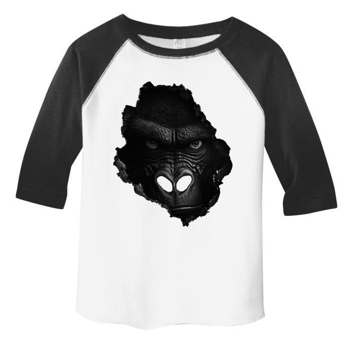 Gorilla Face Wall Animal Print Art Animal Lover Gorilla Toddler Fine Jersey T-Shirt