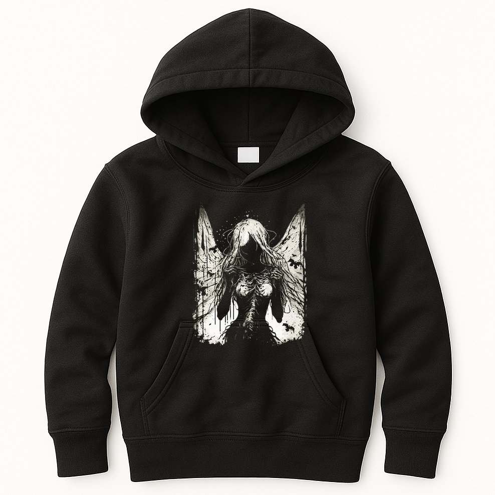 Goth Fairy Witch Fairycore Horror Occult Dark Art Aesthetic Kids Hoodie
