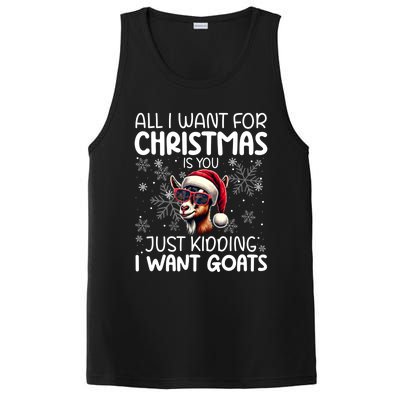 Goat Funny Xmas Santa Hat Sunglasses Snowflakes Goat Lover Funny Gift PosiCharge Competitor Tank