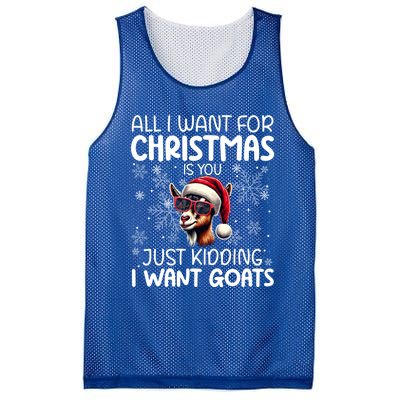 Goat Funny Xmas Santa Hat Sunglasses Snowflakes Goat Lover Funny Gift Mesh Reversible Basketball Jersey Tank