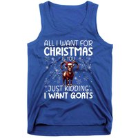 Goat Funny Xmas Sunglasses Santa Hat Snowflakes Novelty Cool Gift Tank Top